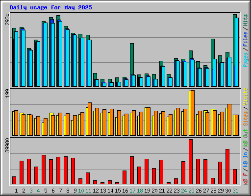 Daily usage for May 2025