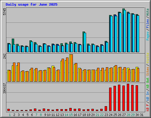 Daily usage for June 2025