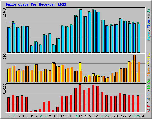 Daily usage for November 2025