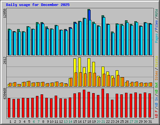 Daily usage for December 2025