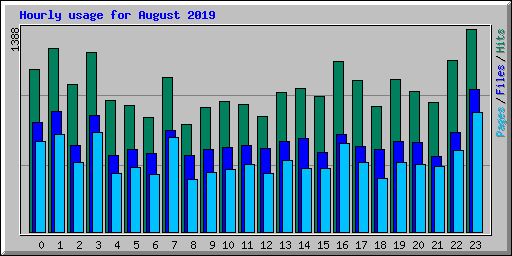 Hourly usage for August 2019